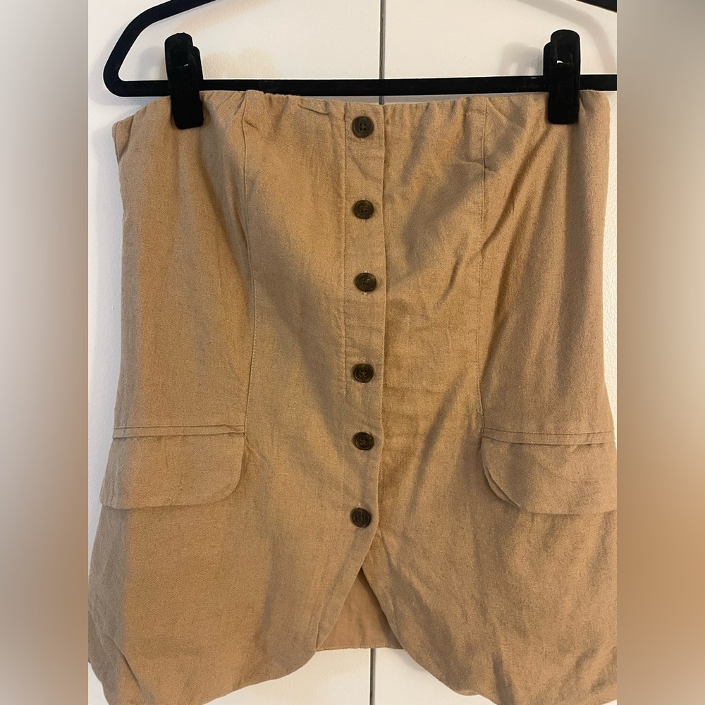 Universal Thread Medium Strapless Button-Down Top - Picture 3 of 8
